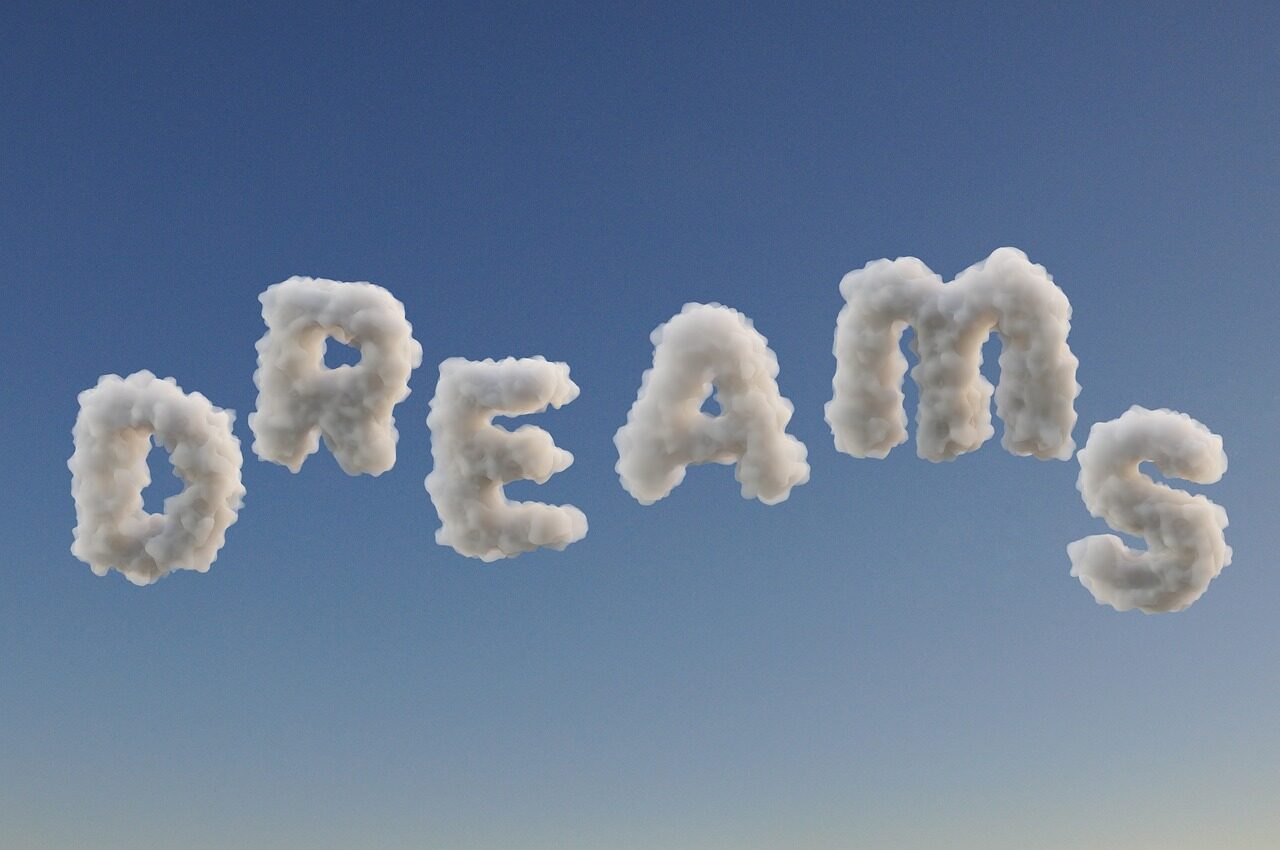 dream, clouds, sleep, text, nature, fantasy, imagination, relax, magic, sky, blue, puffy, blue sky